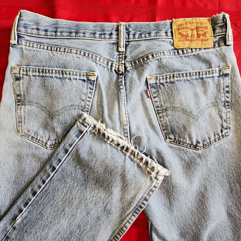 VTG Levi's 505 Light Wash Jeans 33x30 Distressed Thrashed Skater Grunge Men